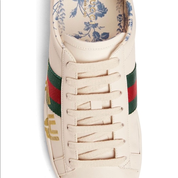 Gucci Ace guccy logo snake-trimmed sneakers - Picture 3 of 8